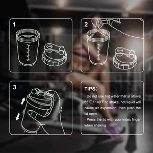 Black LORDEX protein shaker bottle with stainless steel mixing ball and two detachable supplement compartments