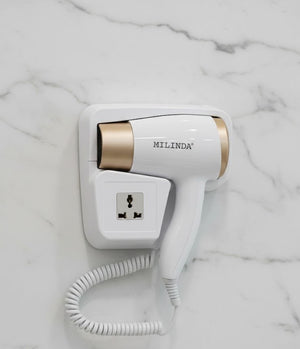 Milinda Professional Wall-Mounted Hair Dryer | High-Efficiency Bathroom Styling Station